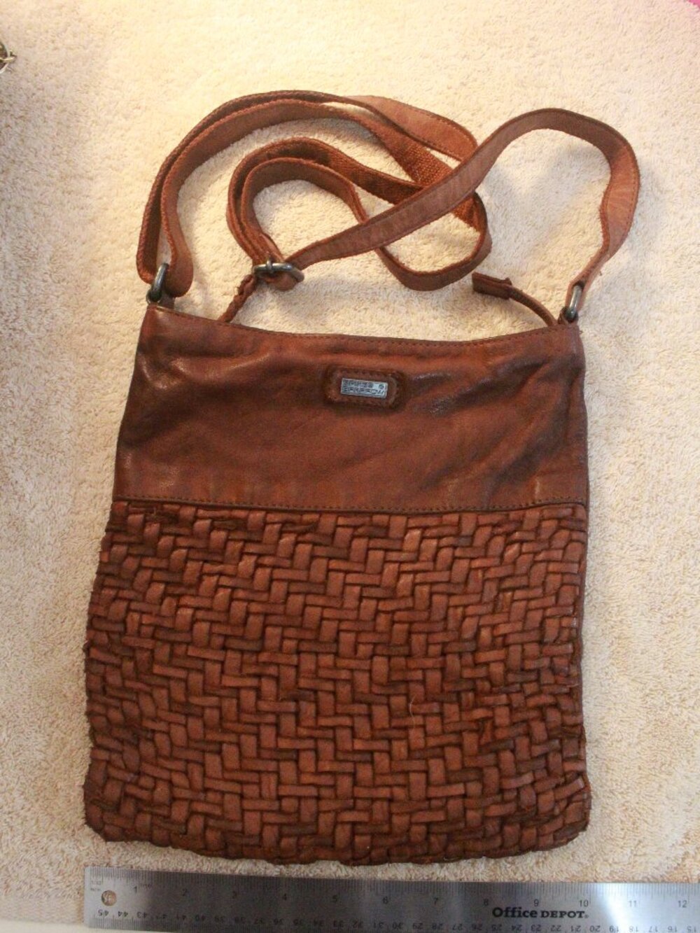 Spikes & Sparrow Brown Woven Crossbody Bag